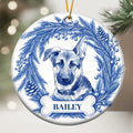 Custom Photo Pet Christmas Memorial, Dog Cat Christmas Photo, Pet Portrait Custom Name Gift - Personalized Ornament